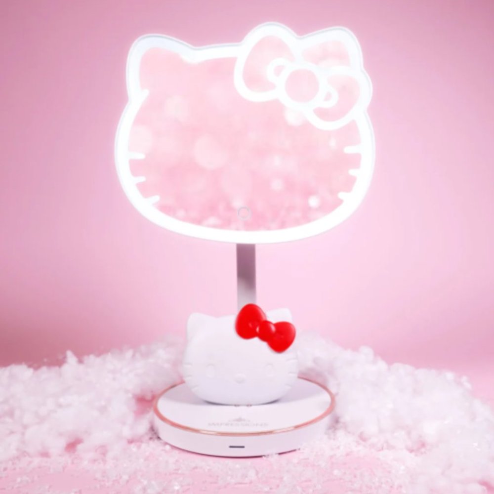 Hello Kitty LED Rechargeable Makeup Mirror + Wireless Compact Bundle